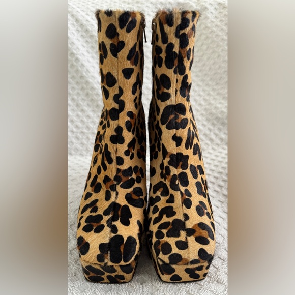 iL Fratellino Rising Star Ankle Booties in Leopard Print Pony Hair Size 38 US 8 - Picture 4 of 14